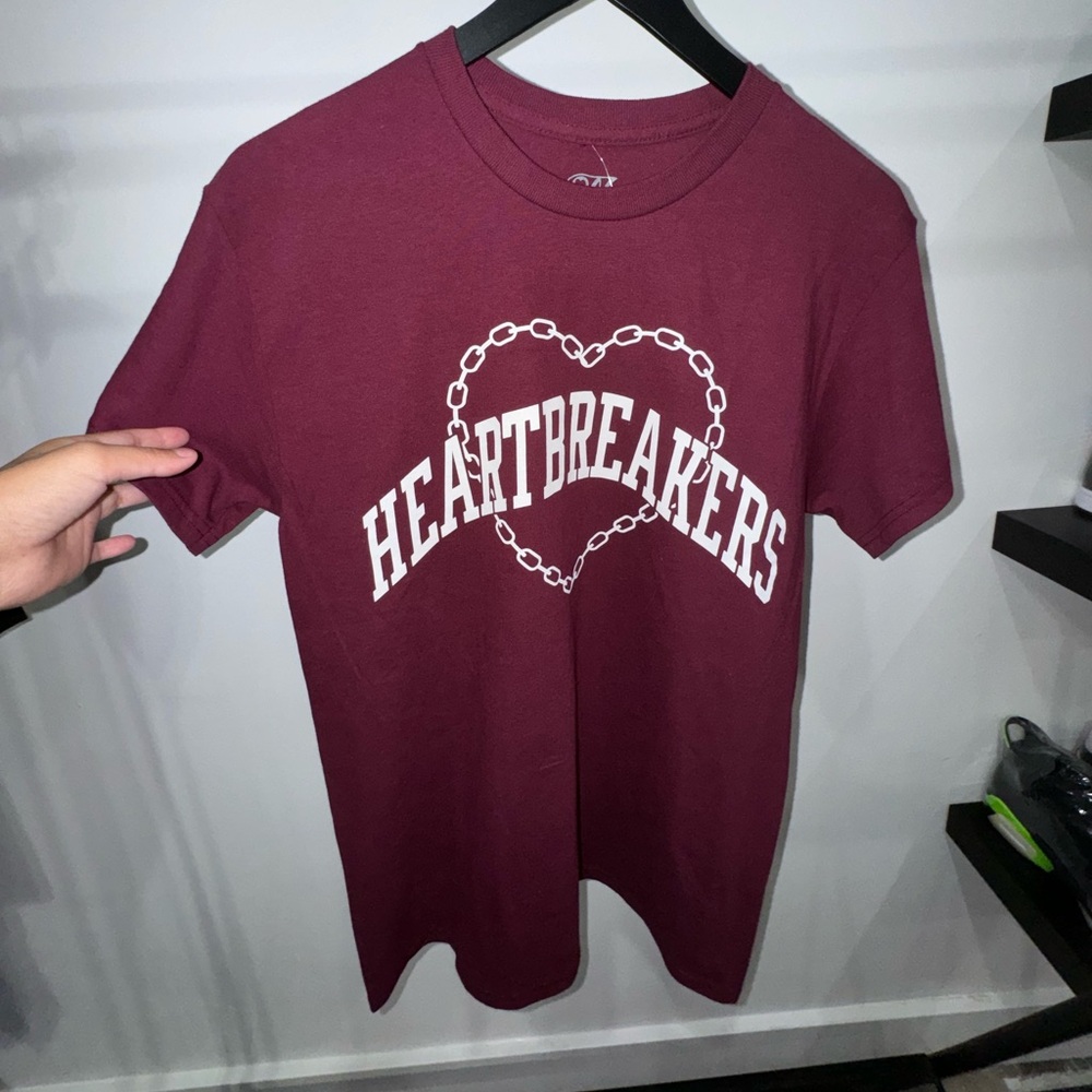 Burgundy and white Heartbreakers T-shirt #Heartbreakers